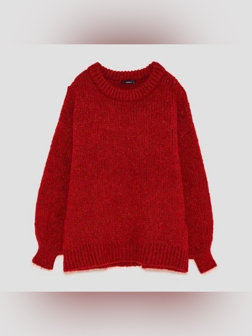 Zara Crimson Red Oversized Knit Sweater size S